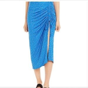 Material Girl Blue Floral Midi Skirt Size S